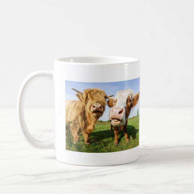 Funny Highland Cows Coffee Mug (Left)