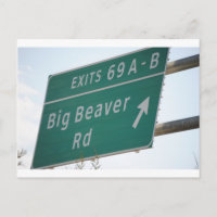 Funny HIghway Sign Big Beaver Road Exit 69