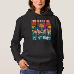 Funny Hiker Gnomes With Travel Backpack Retro Hiki Hoodie