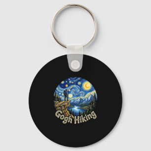 Funny hiker gogh hiking starry night art van gogh key ring