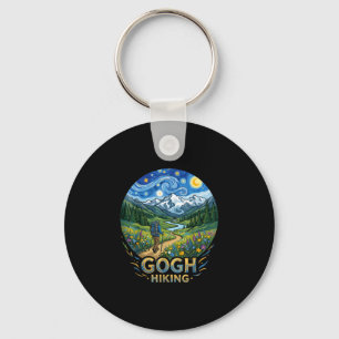 Funny hiker starry night art van gogh gogh hiking  key ring