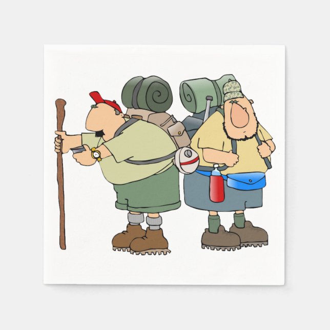 Funny Hikers Outdoor Adventure Camping Humour  Napkin (Front)