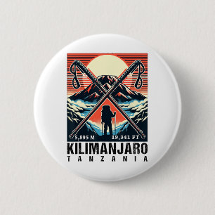Funny Hiking Art Climbed Mount Kilimanjaro For Hik 6 Cm Round Badge