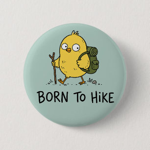 Funny Hiking Bird Cartoon 6 Cm Round Badge