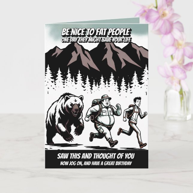 Funny Hiking Birthday Card (Orchid)
