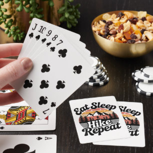 Funny Hiking Eat Sleep Hike Repeat Playing Cards