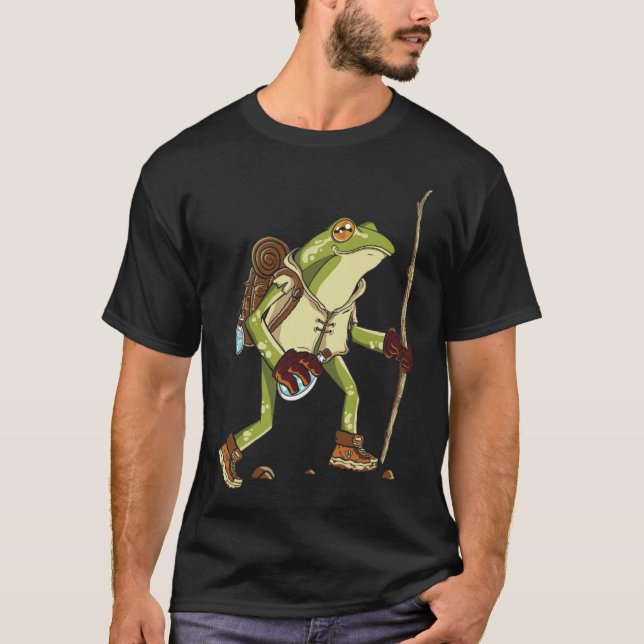 Funny Hiking Frog (1)  T-Shirt (Front)