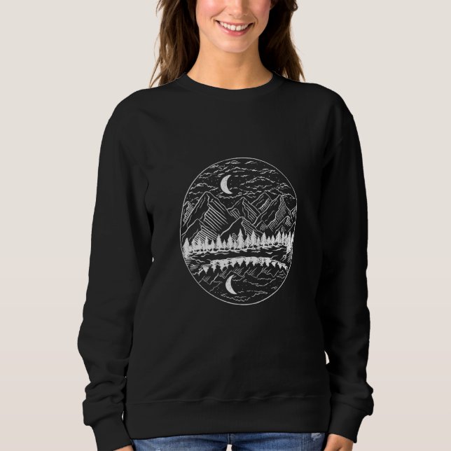 Funny Hiking Graphic Team Night Sweatshirt (Front)