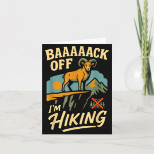 Funny hiking mountain goat introvert outdoor humou card