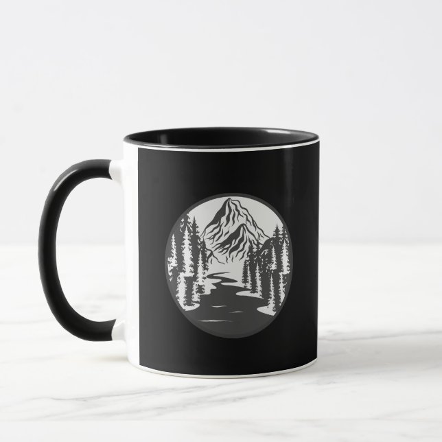 Funny Hiking Mountains - Forest Circle Tree Mug (Left)