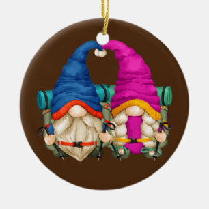 Funny Hiking Mum And Dad Design With Unique Hiker Ceramic Tree Decoration