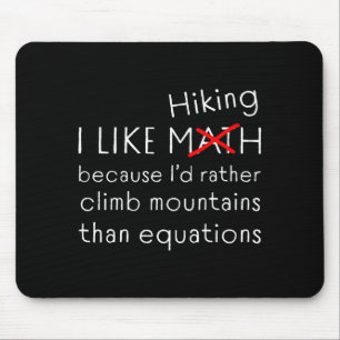 Funny Hiking Over Math Humor Mountains Vs Equation Mouse Mat
