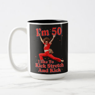 Funny Hiking Quote: I Hike To Kick Stretch and Kic Two-Tone Coffee Mug
