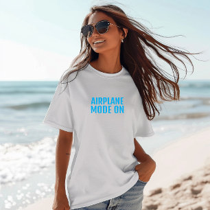 Funny hiking shirt aeroplane mode on turquoise