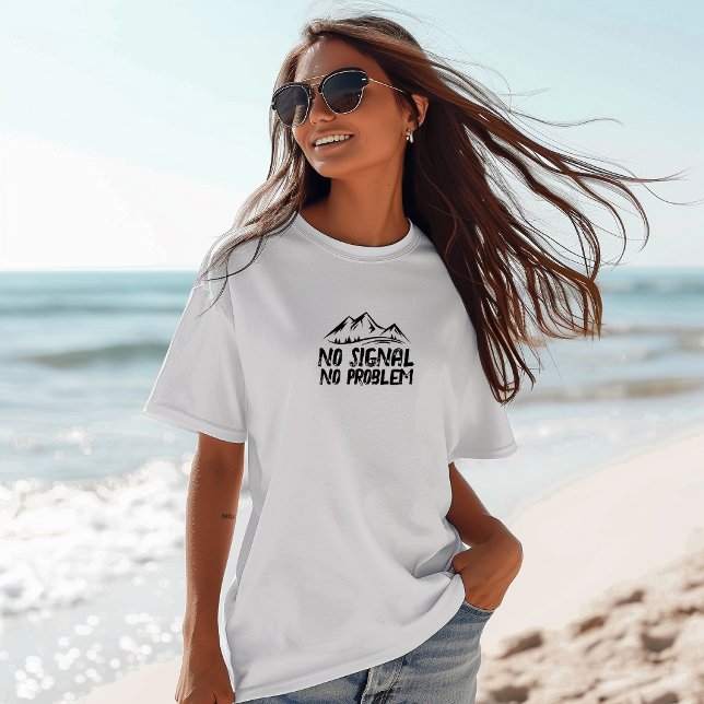 Funny Hiking Shirt No Signal No Problem black (Creator Uploaded)