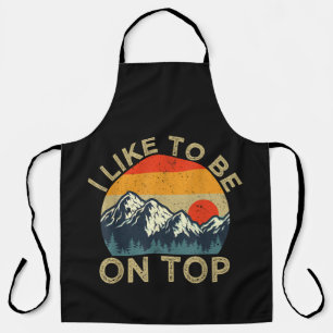 Funny Hiking Vintage Mountain Sunset Outdoor Hiker Apron