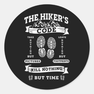 Funny Hiking Wanderlust Climbing Byckpacking Classic Round Sticker