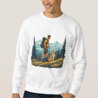 funny hiking with my Dog Hike Climbing Dog Lover Sweatshirt