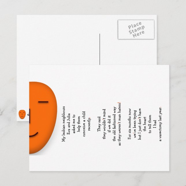 Funny Hilarious Lesbian Neighbours Joke Humour Wit Postcard (Front/Back)