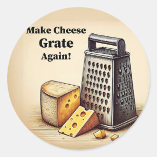Funny, Hilarious, Punny, Clever, Political, Cheesy Classic Round Sticker