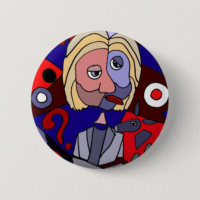 Funny Hillary Clinton Political Abstract Art 6 Cm Round Badge (Front)