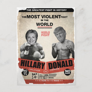 Funny Hillary Clinton vs Donald Trump Election Postcard