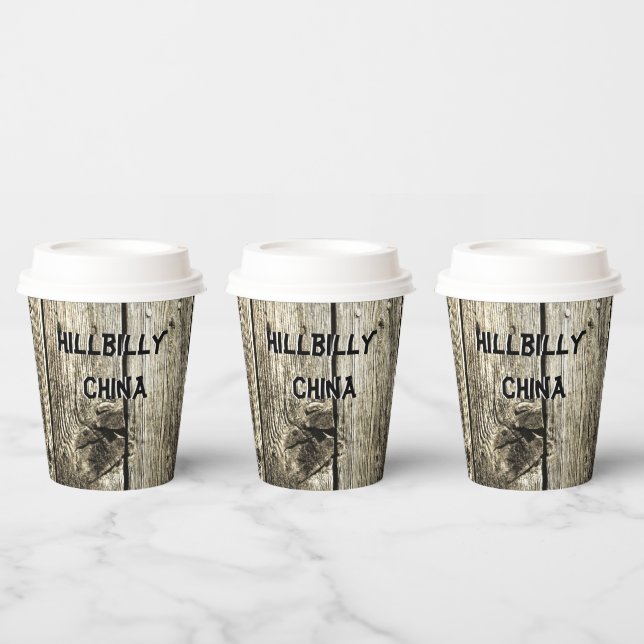 Funny Hillbilly China Faux Knotty Pine Rustic  Paper Cups (Multi)