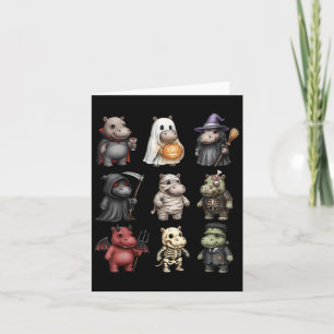 Funny Hip Ghost Witch Zombie Halloween Costume Boy Card