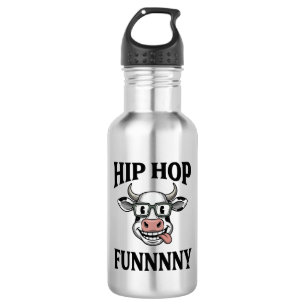 Funny Hip Hop Cow Vintage Engraving Shirt Design_1 532 Ml Water Bottle