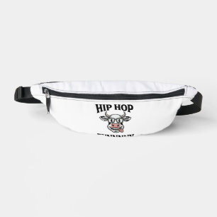 Funny Hip Hop Cow Vintage Engraving Shirt Design_1 Bum Bags