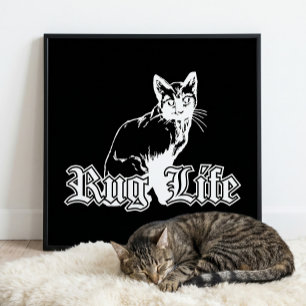 Funny Hip Hop Parody Feline Art Poster