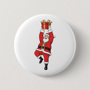 Funny Hip Hop Santa with Gold Chain Christmas 6 Cm Round Badge