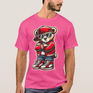 Funny Hip Hop Teddy Bear 90S Graffiti Art Rap Love T-Shirt