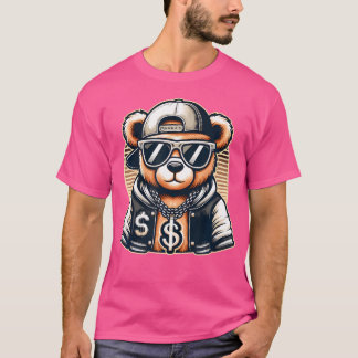 Funny Hip Hop Teddy Bear 90S Graffiti Art Rap Love T-Shirt