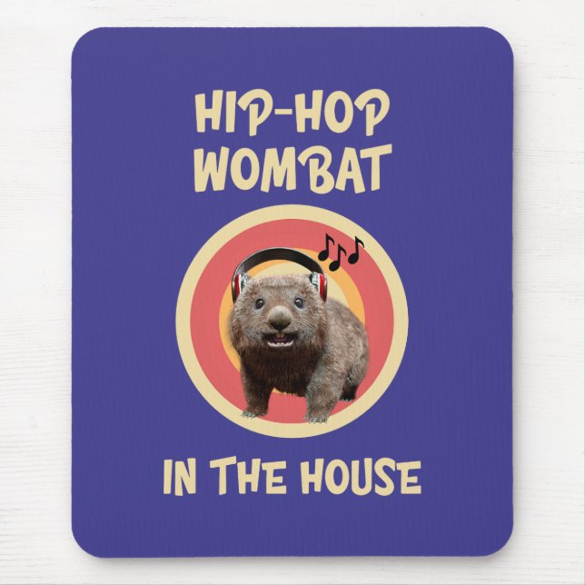 Funny Hip-hop Wombat in the House Mouse Mat (Front)