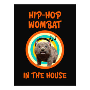 Funny Hip-hop Wombat in the House Photo Print