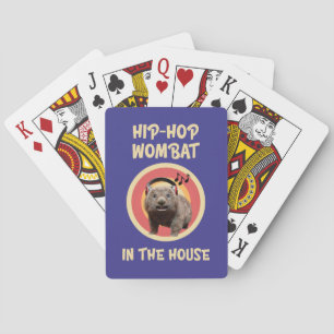 Funny Hip-hop Wombat in the House Playing Cards
