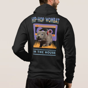 Funny Hip-Hop Wombat Music Lover with Headphones Hoodie