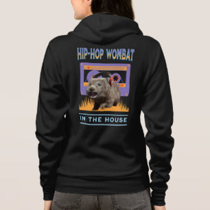 Funny Hip-Hop Wombat Music Lover with Headphones Hoodie