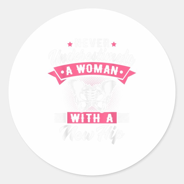 Funny Hip Replacement Hip Surgery Recov Classic Round Sticker (Front)