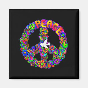 Funny Hipe Flower Wer Peace Sign Tee  Magnet