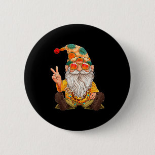 Funny Hipe Gnome Peace Sign Gnomes Lovers Men Wome 6 Cm Round Badge