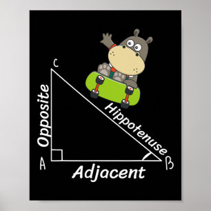Funny Hipo Skater Geometry Hypotenuse Math Boy Gir Poster