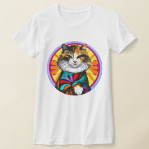 Funny Hippie Cat T-Shirt