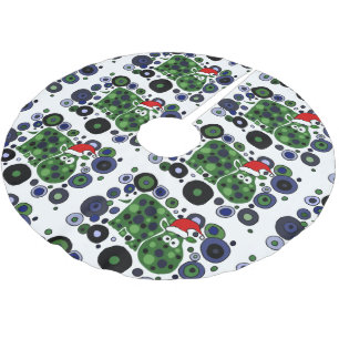 Funny Hippo Abstract Christmas Tree Skirt