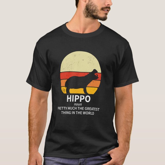 Funny Hippo Animals Definition Hippopotamus T-Shirt (Front)