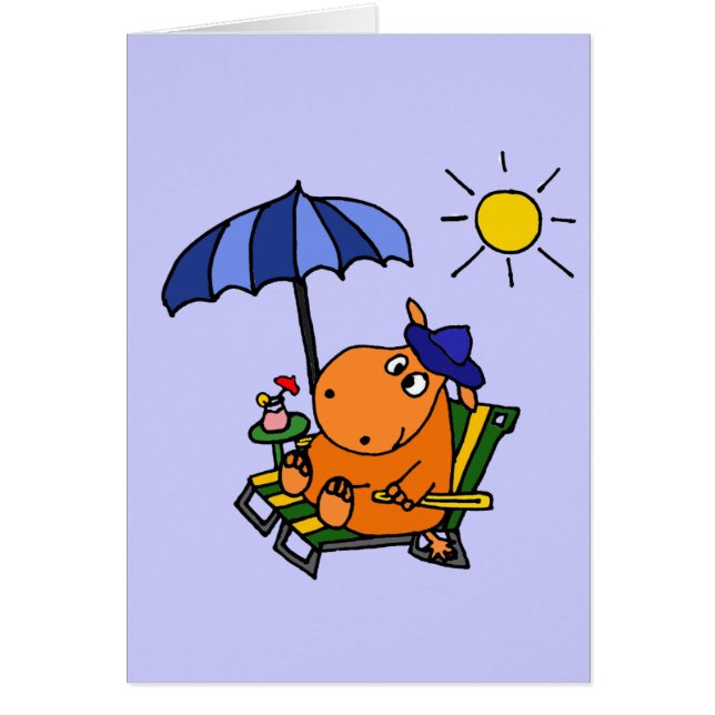 Funny Hippo at the Beach (Front)