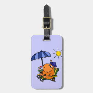 Funny Hippo at the Beach Luggage Tag