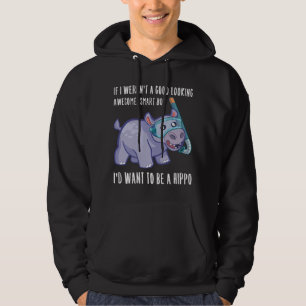 Funny Hippo Boy Lover Hippopotamus Quote Saying Hoodie
