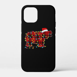 Funny Hippo Christmas Light Matching Family iPhone 12 Mini Case